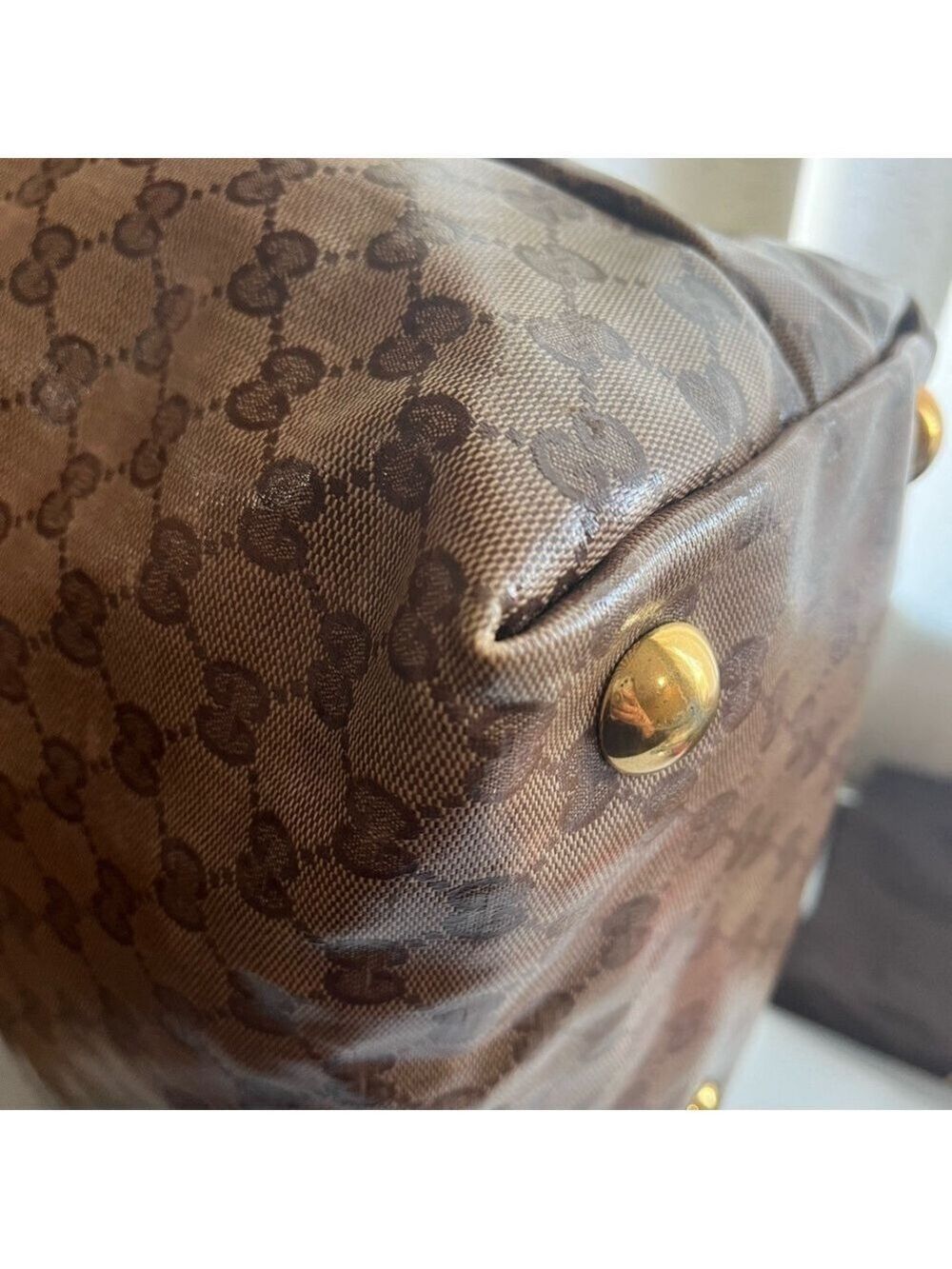 GUCCI CRYSTAL MONOGRAM ZIPPERED TOTE - Picture 8 of 15